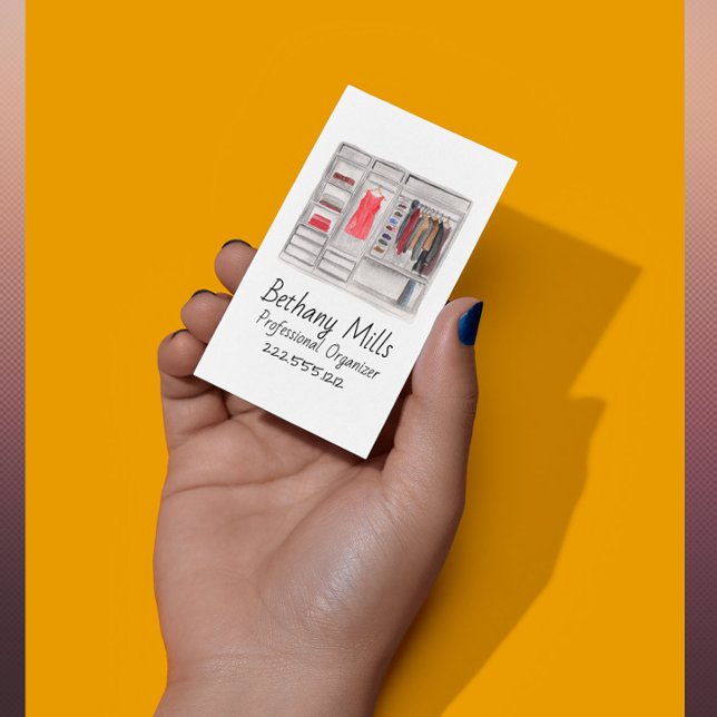 Watercolor Closet Organizer Business Card (Creator Uploaded)
