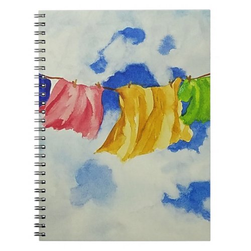 Watercolor Clothesline Art  Notebook