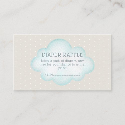 Watercolor Cloud Diaper Raffle Baby Shower Enclosure Card