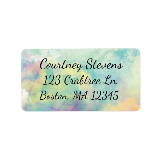 Watercolor clouds address label (Front)