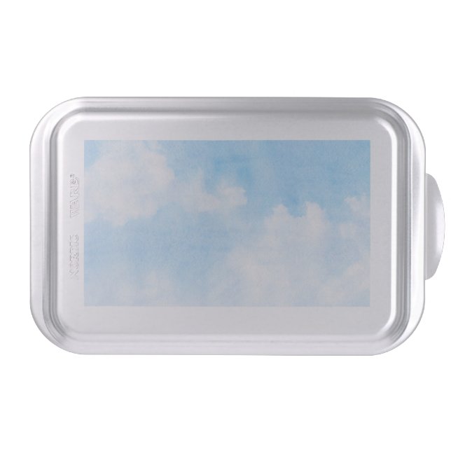 Watercolor clouds and sky background cake pan (Front)