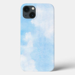 Watercolor clouds and sky background iPhone 13 case