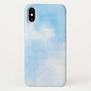 Watercolor clouds and sky background iPhone x case