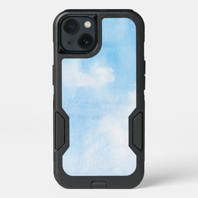 Watercolor clouds and sky background otterbox iPhone case (Back)