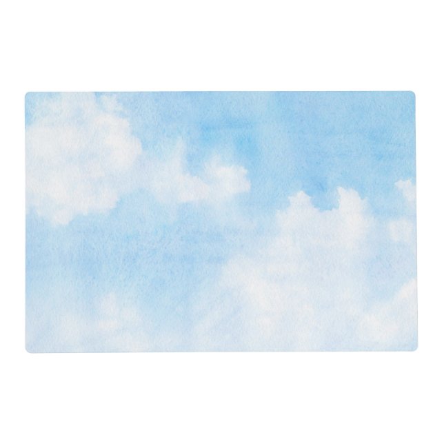 Watercolor clouds and sky background placemat (Front)