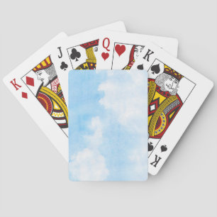 Watercolor clouds and sky background poker cards