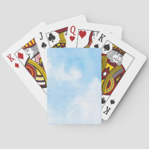 Watercolor clouds and sky background poker cards