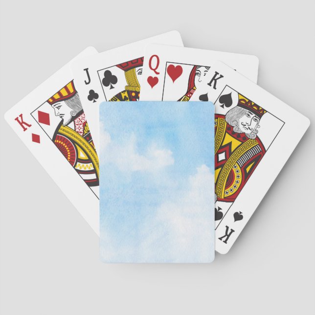 Watercolor clouds and sky background poker cards (Back)