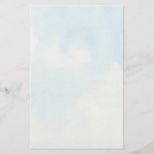 Watercolor clouds and sky background stationery