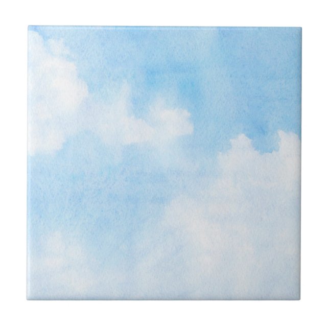 Watercolor clouds and sky background tile (Front)