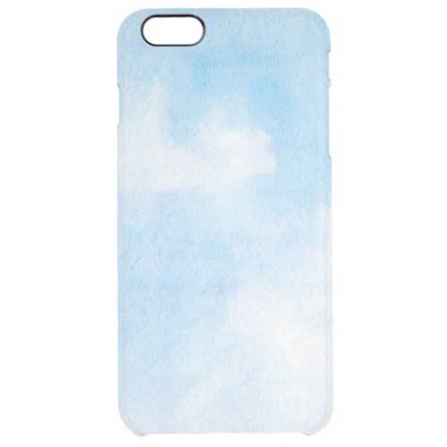 Watercolor clouds and sky background clear iPhone 6 plus case