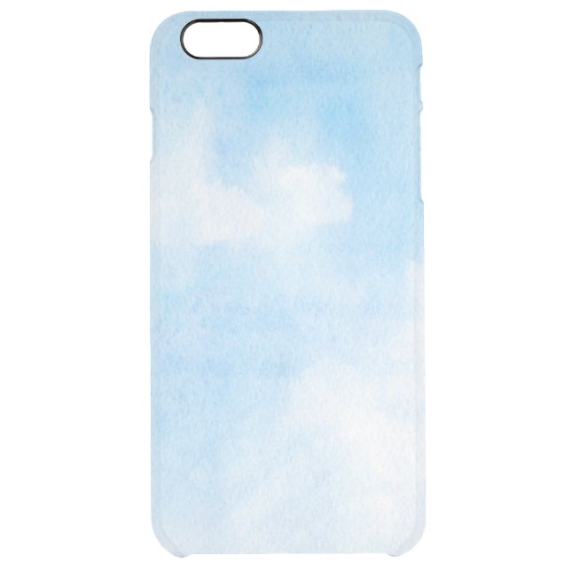 Watercolor clouds and sky background uncommon iPhone case (Back)