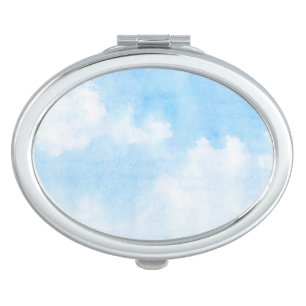 Watercolor clouds and sky background vanity mirror