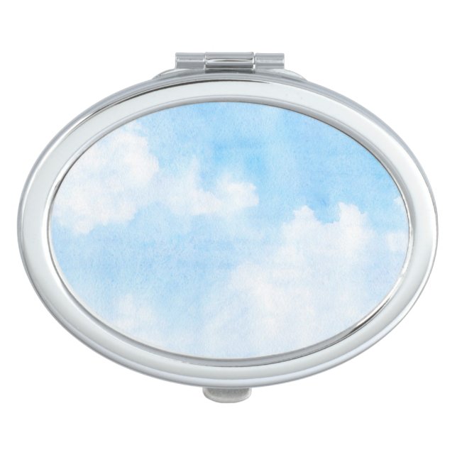 Watercolor clouds and sky background vanity mirror (Front)