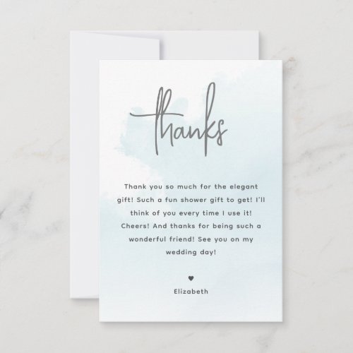 Watercolor Clouds Bridal Shower Thank You Card