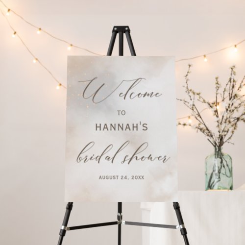 Watercolor Clouds Bridal Shower Welcome Sign