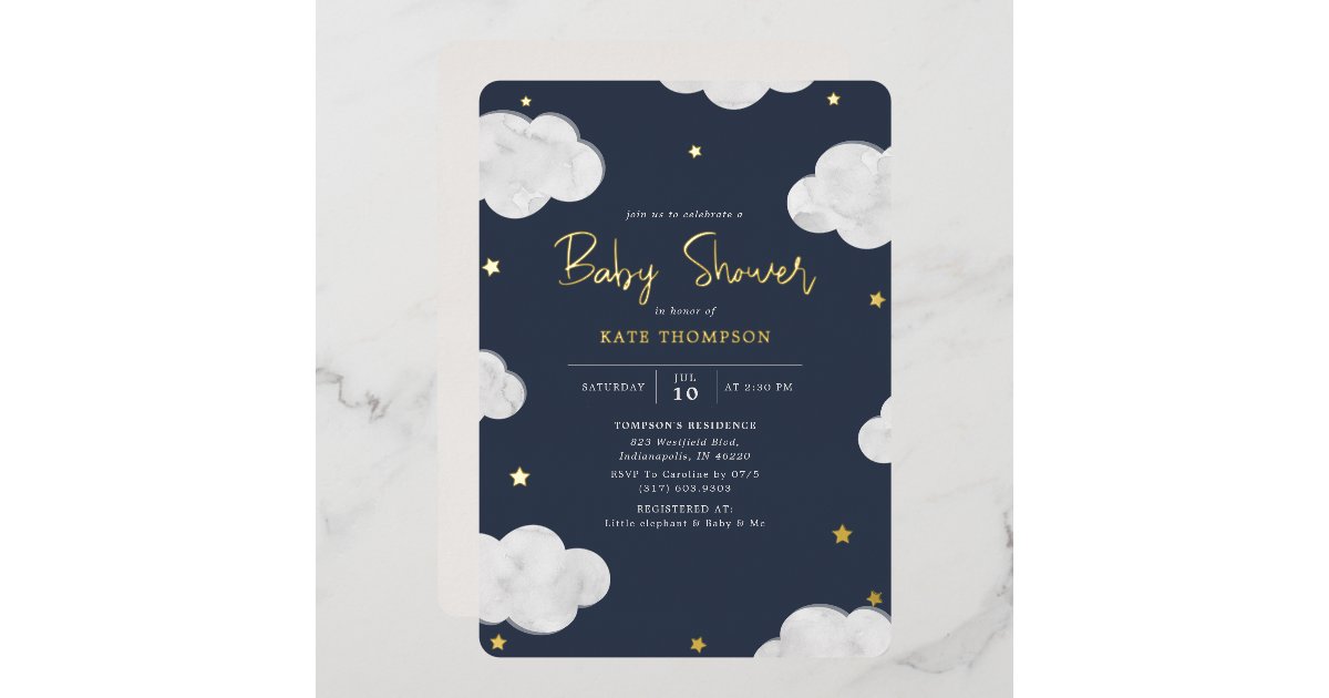 watercolor-clouds-dark-blue-boy-baby-shower-gold-foil-invitation-zazzle