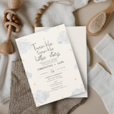 Watercolor Clouds Gender Neutral Twin  Baby Shower Invitation at Zazzle