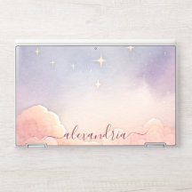Watercolor Cloudscape Pink Sky With Name