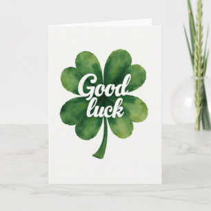 Watercolor Clover Good Luck Card