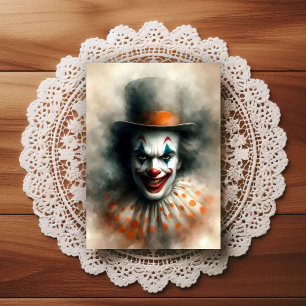 Watercolor Clown Staring Into Your Soul Postcard