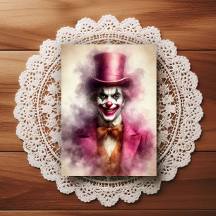 Watercolor Clown Staring Into Your Soul Postcard