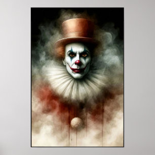 Watercolor Clown Staring Into Your Soul Poster