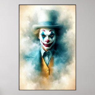 Watercolor Clown Staring Into Your Soul Poster