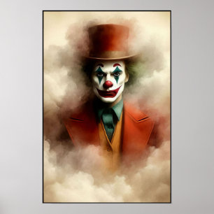 Watercolor Clown Staring Into Your Soul Poster