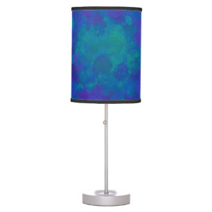 Watercolor Coastal Blue Green Purple Abstract Table Lamp