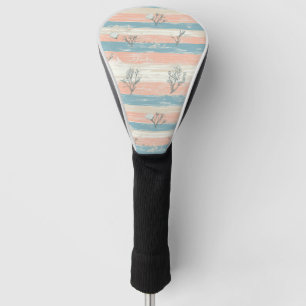 Watercolor Coastal Coral & Seashell Waves (7) Golf Head Cover