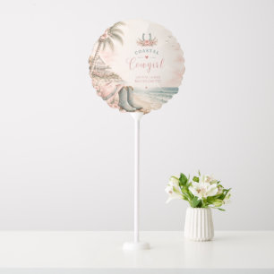Watercolor, coastal cowgirl bachelorette party balloon