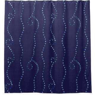 Watercolor Coastal Dots Shower Curtain