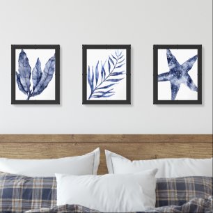 Watercolor Coastal Nautical Marine Illustrations Wall Art Sets