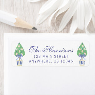 Watercolor Coastal Oyster Topiary Label