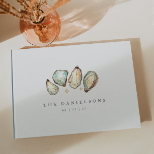 Watercolor Coastal Oyster Wedding Guest Book
