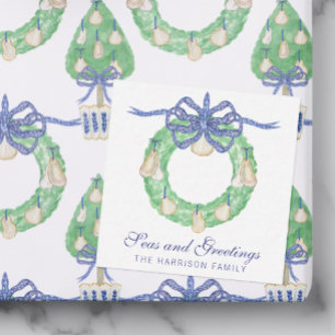 Watercolor Coastal Oyster Wreath Note Card
