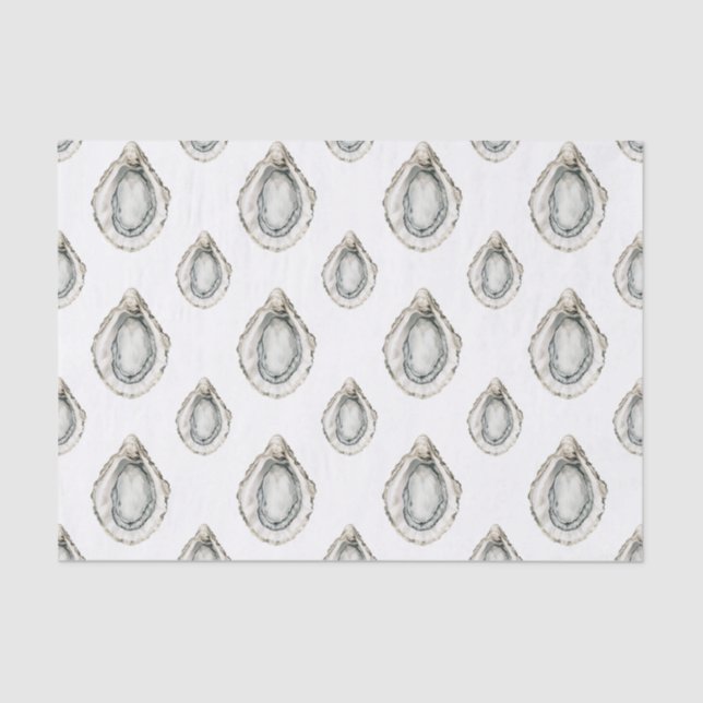 Watercolor Coastal Oysters Tissue Paper (Front)