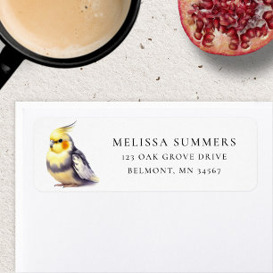 Watercolor Cockatiel Return Address Label