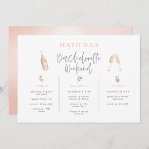 Watercolor cocktail bachelorette weekend 3 day