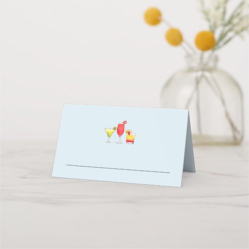 Watercolor Cocktail Bridal shower place cards