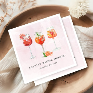 Watercolor Cocktail Party Bridal Shower Napkins