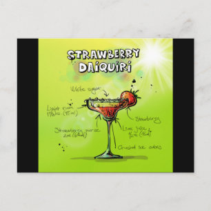 Watercolor Cocktail Recipe Postcard
