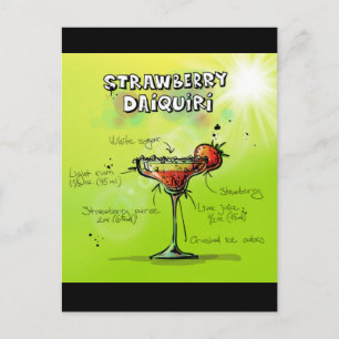 Watercolor Cocktail Recipe Postcard