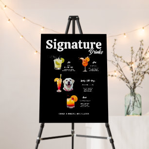 Watercolor Cocktail Signature Drink Sign, Modern Foam Board