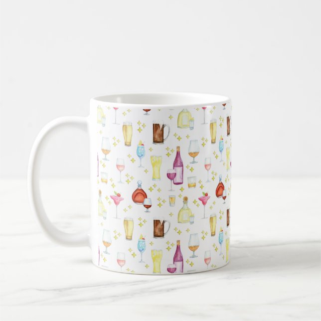 WATERCOLOR COCKTAILS COFFEE MUG (Left)