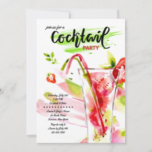 Watercolor Cocktails Invitation