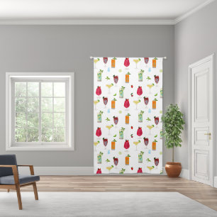 Watercolor Cocktails & Party Drinks Blackout Curtains
