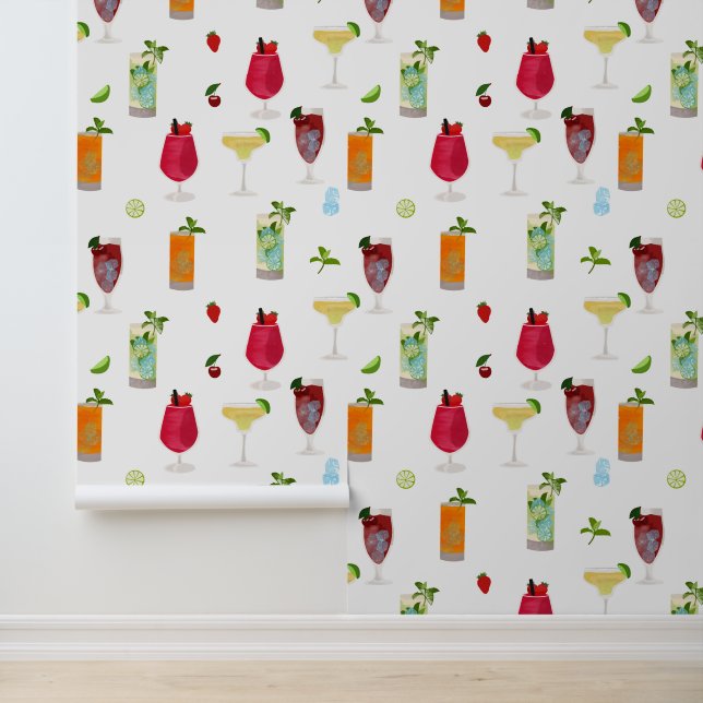Watercolor Cocktails & Party Drinks Wallpaper (Application)