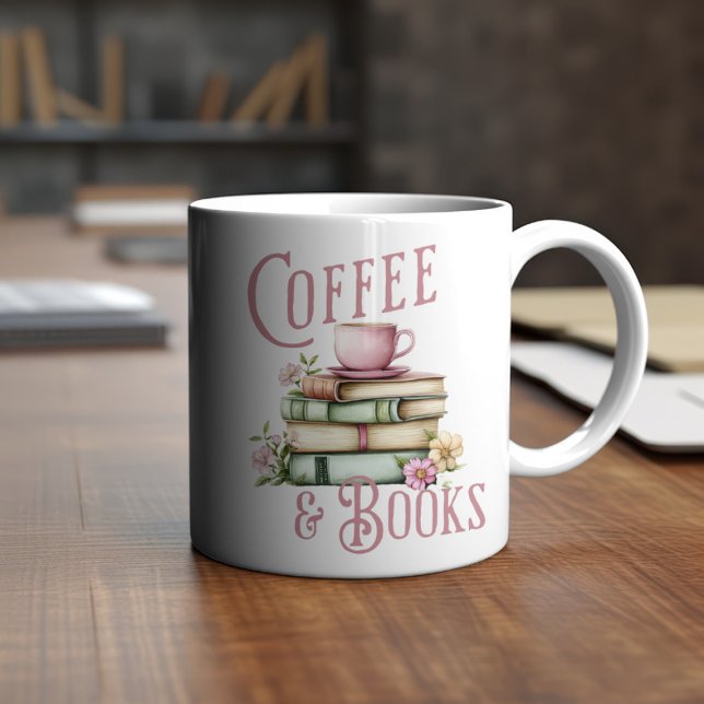 Watercolor Coffee and Books Coffee Mug (Creator Uploaded)